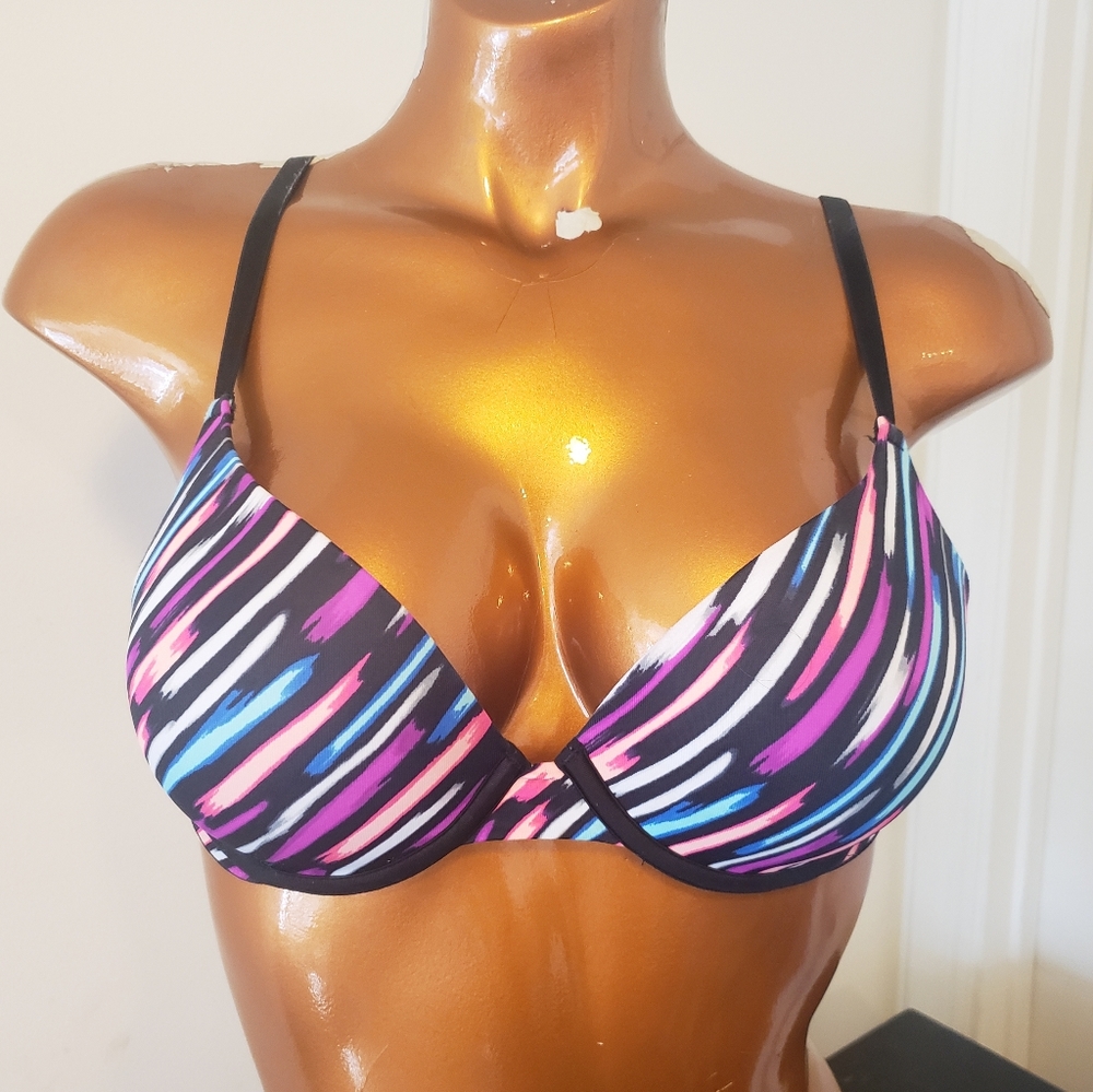 Victoria's Secret Pink multi striped bra 32C